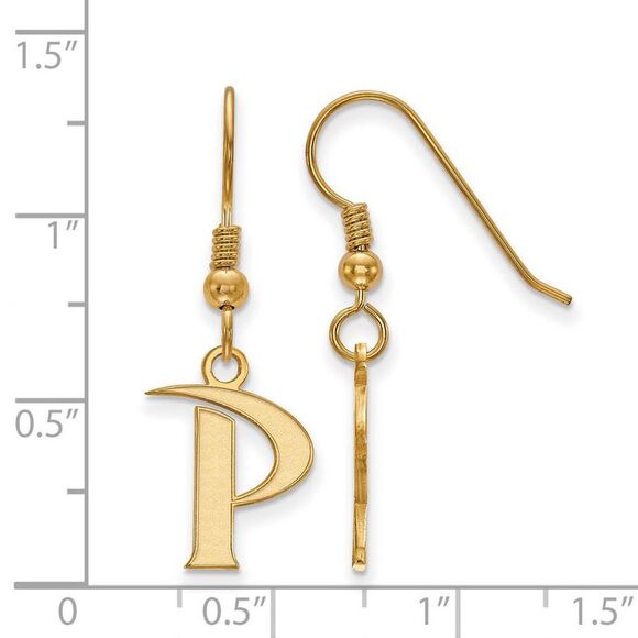 14k Gold Plated Silver Pepperdine University Dangle Earrings - Picture 2 of 3